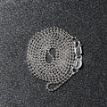 14K white gold bead chain 1.0mm with round beaded links