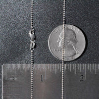 14k White Gold Bead Chain 1.0mm (1.00 mm)