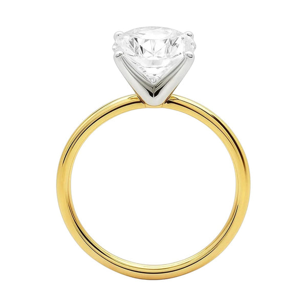 5 Carat Oval Lab Grown IGI G/VS1 Diamond Solitaire Ring in 14K Yellow Gold