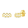 14K yellow gold Aquarius ring with a low-profile solid metal band