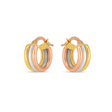 14k Tri Color Gold Trilogy Hoops thumbnail 2