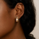 14k Tri Color Gold Trilogy Hoops thumbnail 3
