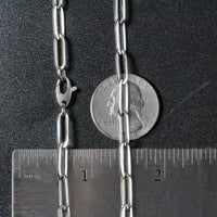 14k White Gold Bold Paperclip Chain (4.2 mm)