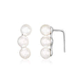 Sterling silver climber earrings with pear freshwater pearls