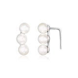 Sterling Silver Climber Earrings with Freshwater Pearls thumbnail 1