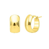 Wide Huggie Hoop Earrings in 14K Yellow Gold thumbnail 1
