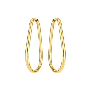 14k Yellow Gold Endless Pear Hoop Earrings