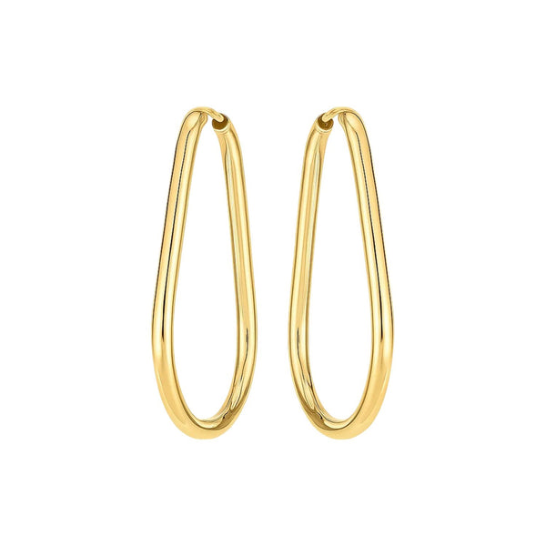 14k Yellow Gold Endless Pear Hoop Earrings