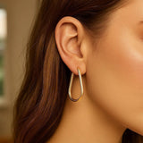 14k Yellow Gold Endless Pear Hoop Earrings thumbnail 6