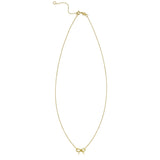 14K yellow gold small bow necklace pendant thumbnail 1