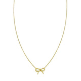 14K Yellow Gold Small Bow Necklace thumbnail 2