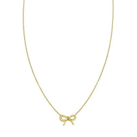 14K Yellow Gold Small Bow Necklace