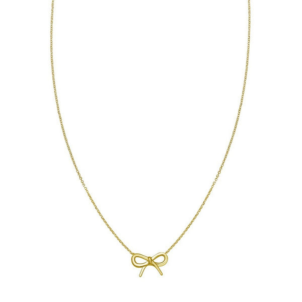 14K Yellow Gold Small Bow Necklace
