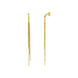 14K Yellow Gold Multi Chain Drop Earrings thumbnail 1