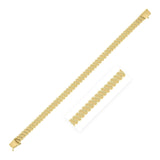 14K yellow gold rib link bracelet 7.00 mm with ribbed flexible links thumbnail 1