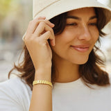14k Yellow Gold Rib Link Bracelet (7.00 mm) thumbnail 4