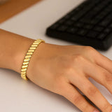 14k Yellow Gold Rib Link Bracelet (7.00 mm) thumbnail 5