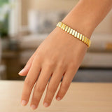 14k Yellow Gold Rib Link Bracelet (7.00 mm) thumbnail 6