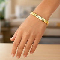 14k Yellow Gold Rib Link Bracelet (7.00 mm)