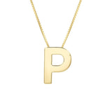 14K Yellow Gold Yours Truly Block Letter Initial P Necklace thumbnail 2
