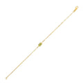 14K yellow gold paperclip bracelet with peridot accents