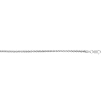 Sterling Silver Rhodium Plated Wheat Chain (2.60 mm)