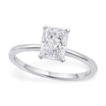 14K white gold ring with one radiant diamond in a solitaire setting