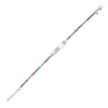 925 sterling silver ID bracelet with rainbow round cubic zirconia stones