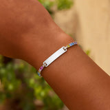 Sterling Silver Rhodium Plated Rainbow CZ ID Bracelet (2.70 mm) thumbnail 4