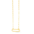 14K yellow gold paperclip link necklace with elongated oval links