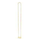 14k Yellow Gold Elongated Link Paperclip Necklace thumbnail 2