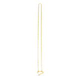 14k Yellow Gold Elongated Link Paperclip Necklace thumbnail 3