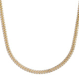 Classic Miami Cuban White Pave Solid Chain in 14k Yellow Gold (6.00 mm) thumbnail 2