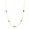 14K yellow gold paperclip chain necklace with flat interlocking oval links
