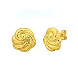 14K Yellow Gold Swirl Knot Stud Earrings thumbnail 1