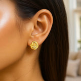 14K Yellow Gold Swirl Knot Stud Earrings thumbnail 3