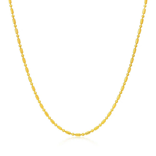 14k Yellow Gold Diamond-Cut Bead Chain (0.90 mm)