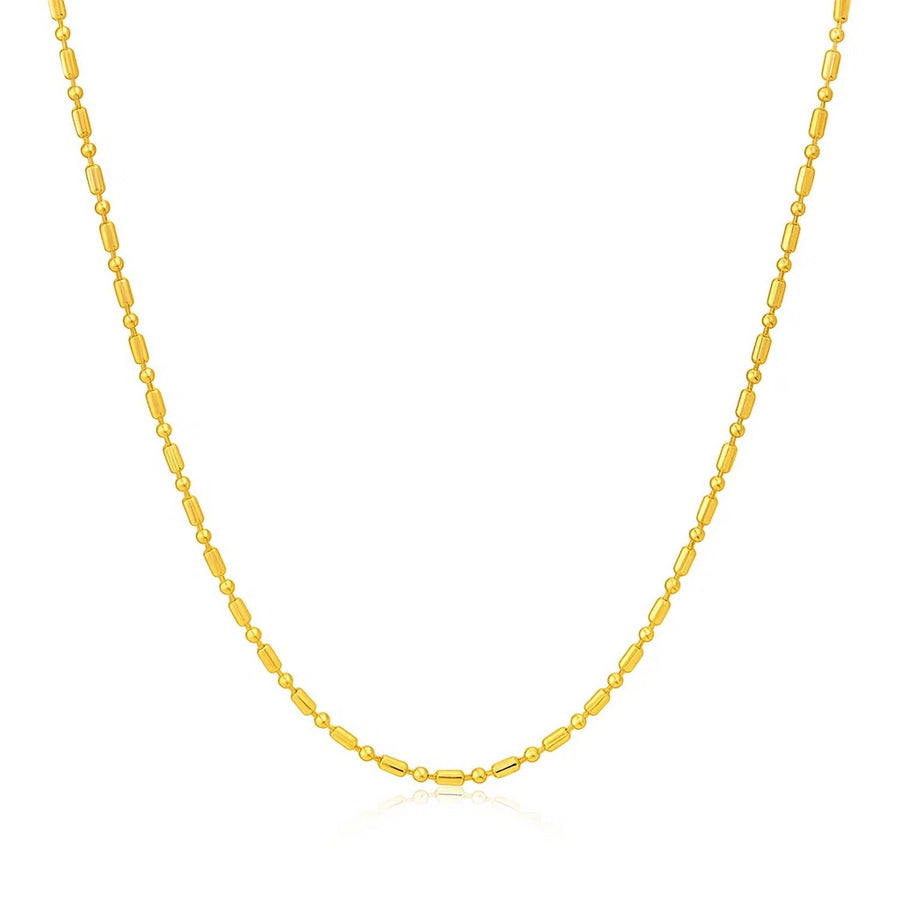 14k Yellow Gold Diamond-Cut Bead Chain (0.90 mm)