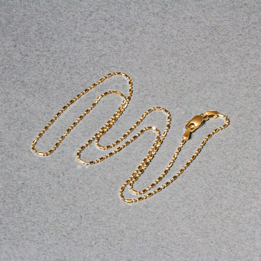 14k Yellow Gold Diamond-Cut Bead Chain (0.90 mm)