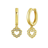 14K Yellow Gold Petite Diamond Heart Earrings thumbnail 1
