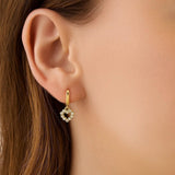 14K Yellow Gold Petite Diamond Heart Earrings thumbnail 2
