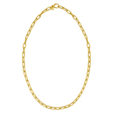 14K Yellow Gold Charm Lock Paperclip Chain
