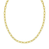 14K Yellow Gold Charm Lock Paperclip Chain thumbnail 2