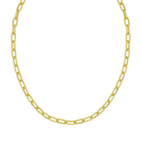14K Yellow Gold Charm Lock Paperclip Chain