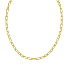 14K Yellow Gold Charm Lock Paperclip Chain