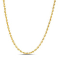 14K yellow gold rope chain in a 3.00 mm twisted-link pattern