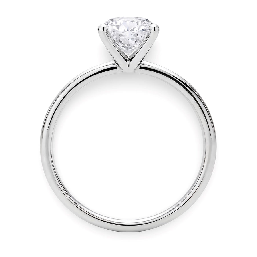 1 1/2 Carat Round Lab Grown IGI G/VS1 Diamond Solitaire Ring in 14K White Gold