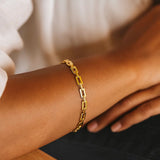 10K Yellow Gold Deco Link Bracelet thumbnail 6