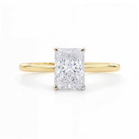 2 Carat Radiant Lab Grown IGI G/VS1 Diamond Solitaire Ring in 10K Yellow Gold
