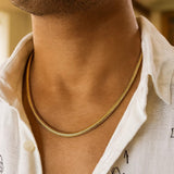 14K Yellow Gold Lite Oval Snake Chain (4.50 mm) thumbnail 4